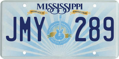 MS license plate JMY289