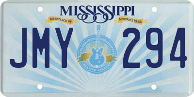 MS license plate JMY294