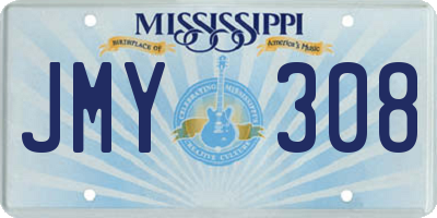 MS license plate JMY308