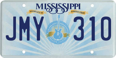 MS license plate JMY310