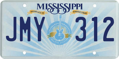 MS license plate JMY312