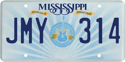 MS license plate JMY314