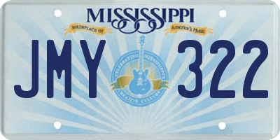 MS license plate JMY322