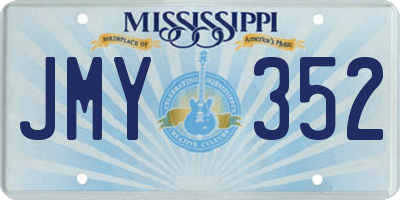MS license plate JMY352
