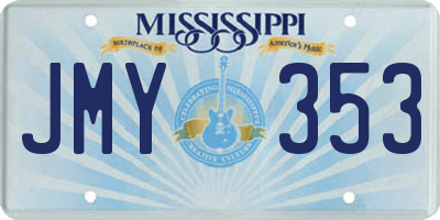 MS license plate JMY353