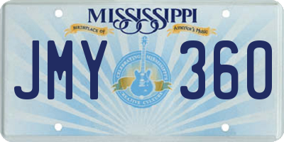 MS license plate JMY360