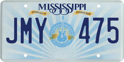 MS license plate JMY475