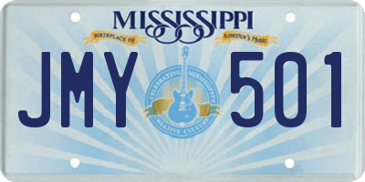 MS license plate JMY501