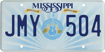 MS license plate JMY504