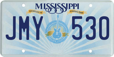 MS license plate JMY530