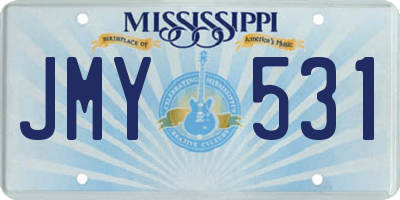 MS license plate JMY531