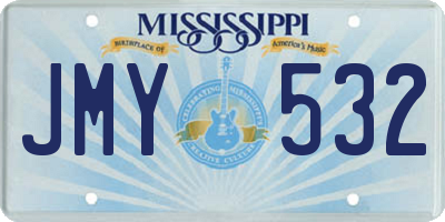 MS license plate JMY532