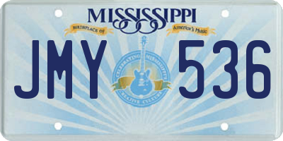 MS license plate JMY536
