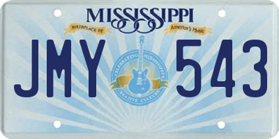 MS license plate JMY543