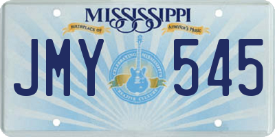 MS license plate JMY545