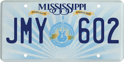 MS license plate JMY602