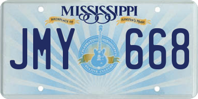 MS license plate JMY668
