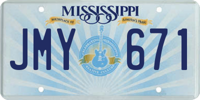 MS license plate JMY671