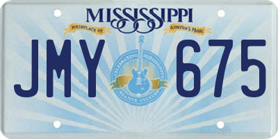 MS license plate JMY675