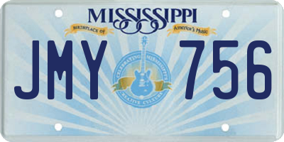 MS license plate JMY756