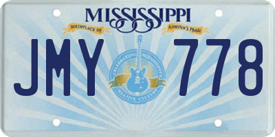 MS license plate JMY778