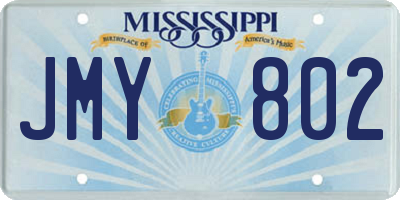MS license plate JMY802