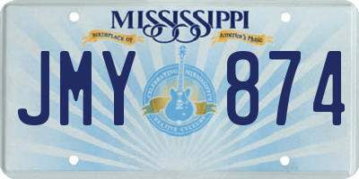 MS license plate JMY874