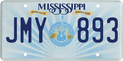 MS license plate JMY893