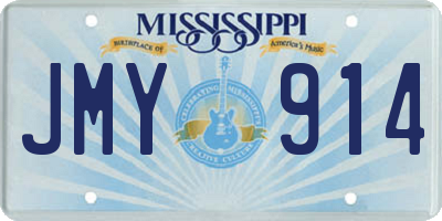 MS license plate JMY914