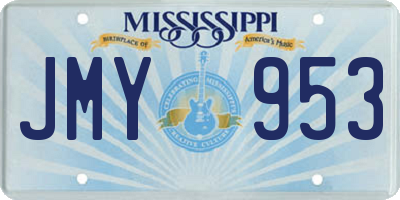 MS license plate JMY953