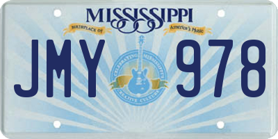 MS license plate JMY978