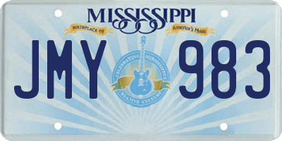 MS license plate JMY983