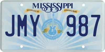 MS license plate JMY987