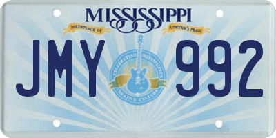MS license plate JMY992