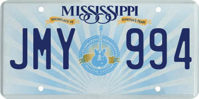 MS license plate JMY994