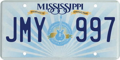 MS license plate JMY997