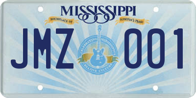 MS license plate JMZ001