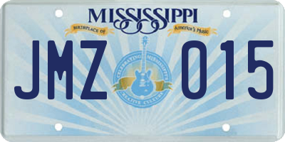 MS license plate JMZ015
