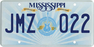 MS license plate JMZ022
