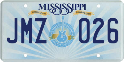 MS license plate JMZ026