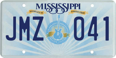 MS license plate JMZ041