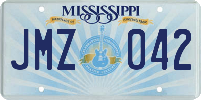 MS license plate JMZ042
