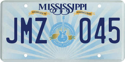 MS license plate JMZ045