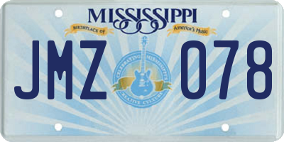 MS license plate JMZ078