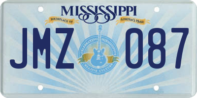 MS license plate JMZ087