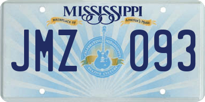 MS license plate JMZ093