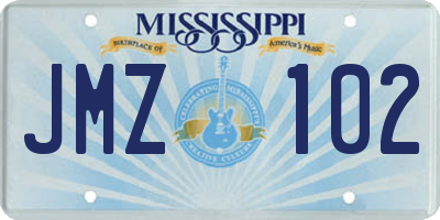 MS license plate JMZ102