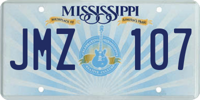 MS license plate JMZ107