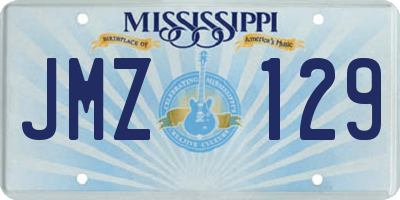 MS license plate JMZ129