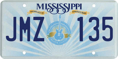 MS license plate JMZ135